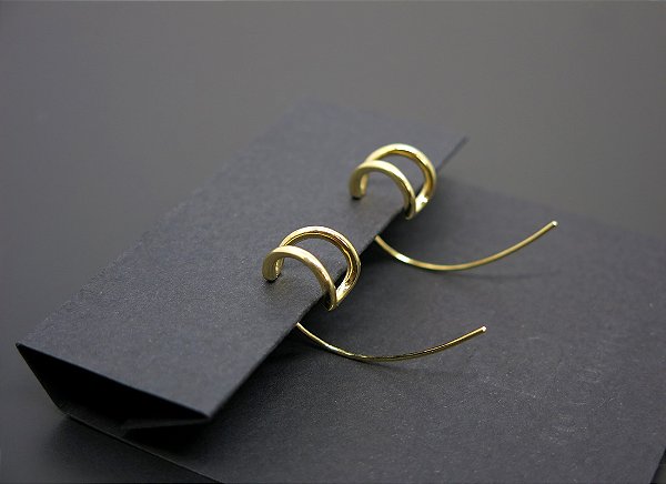 BRINCO VERMEIL ARGOLA DUPLA GANCHO VERMEIL