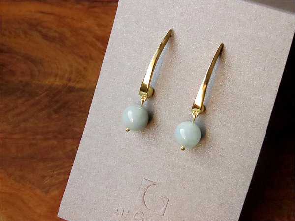 BRINCO GÔNDOLA VERMEIL COM ÁGUA MARINHA ÁGUA MARINHA