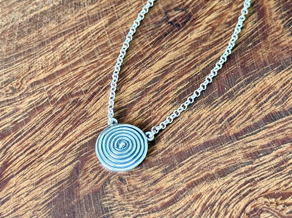COLAR CORRENTE ESPIRAL M PRATA