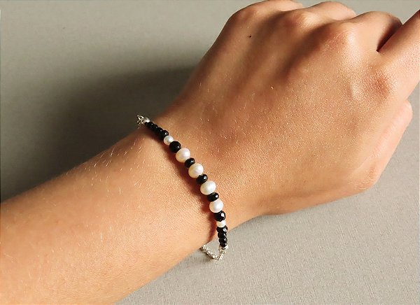 PULSEIRA CORRENTE ÁGATA E PÉROLA BIWA