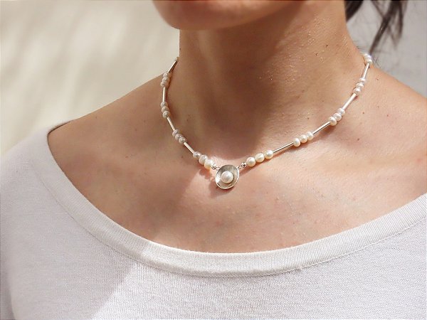 COLAR CONCHA CANUTILHO PÉROLA BIWA