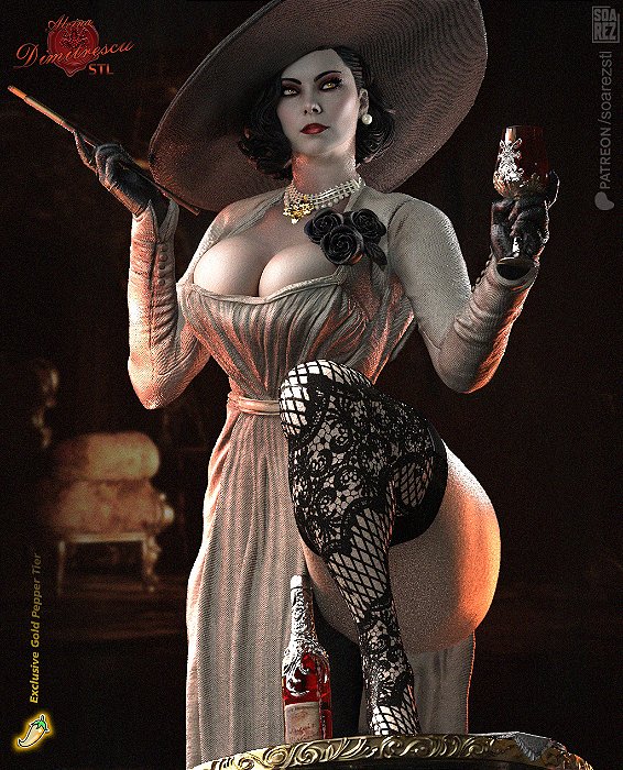Lady Alcina Dimitrescu - Resident Evil Village - Colecionável em Resina