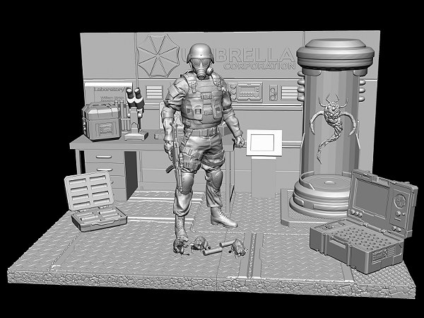 Figure Diorama Hunk - Resident Evil 2 - Colecionável