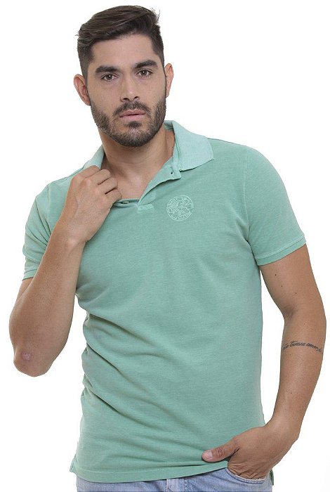 Polo Oitavo Ato Stone Wash Verde Kiwi