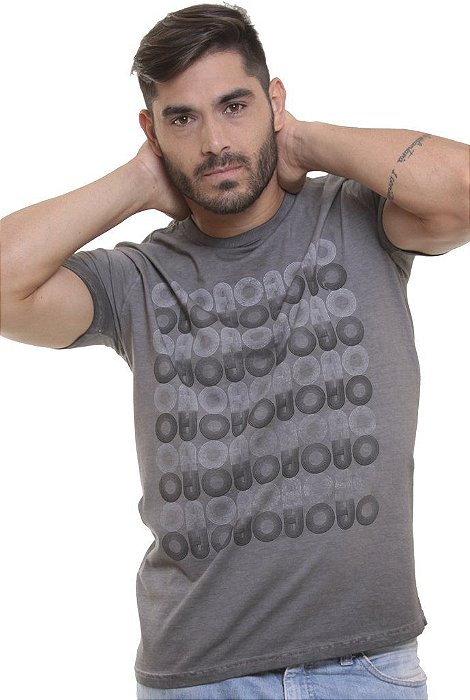 Camiseta  Básica Oitavo Ato Marmorizada Wash Grey