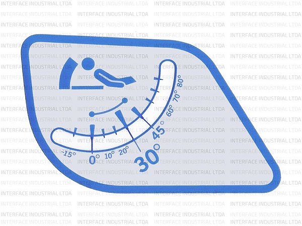 Etiqueta Direita Indicador de Ângulo da Cabeça para Cama Hospitalar Hill-Rom