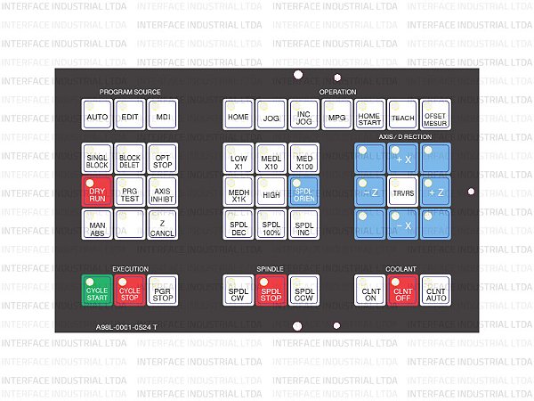 Painel Membrana para CNC A98L-0001-0524 T