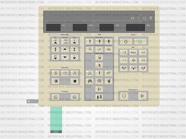 Teclado de Membrana para Máquina Raio-X Silhouette VR, GE, Rad Room