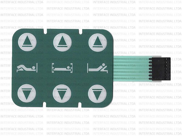Teclado de Membrana para Cama Hospitalar Stryker GoBed 06 Teclas Lado Esquerdo IP1208
