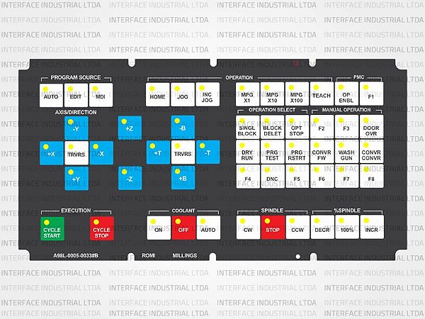 Painel Membrana para CNC A98L-0005-0033#B