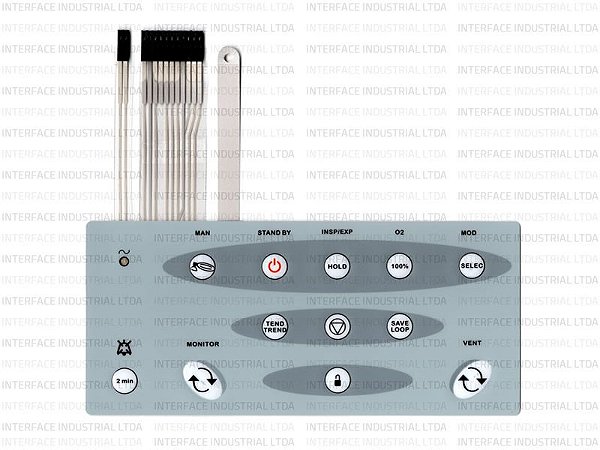 Teclado de Membrana para Ventilação Mecânico Takaoka Carmel