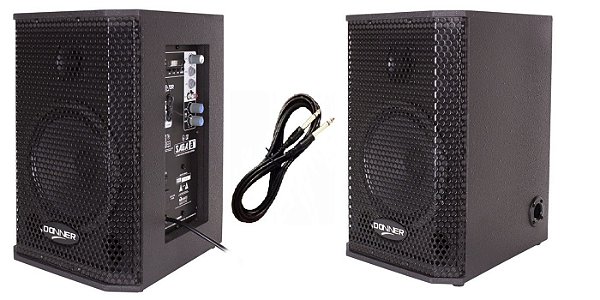 Kit Caixa Ativa + Passiva 8" 150W SAGA USB BT CABO