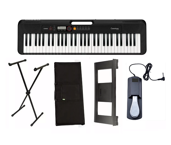 Kit Teclado Casio CTS200 Preto 5 oitavas