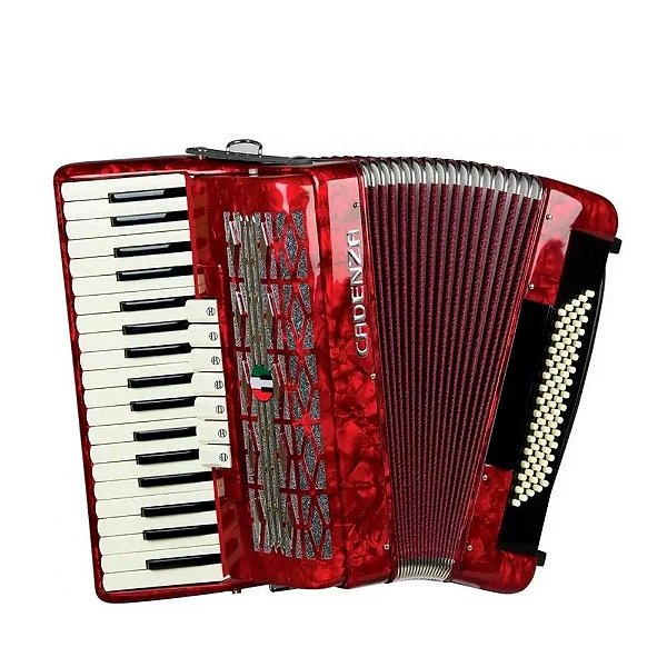 Acordeon 80 Baixos 7 Registros Acustico Cadenza Cd-80/37 RD