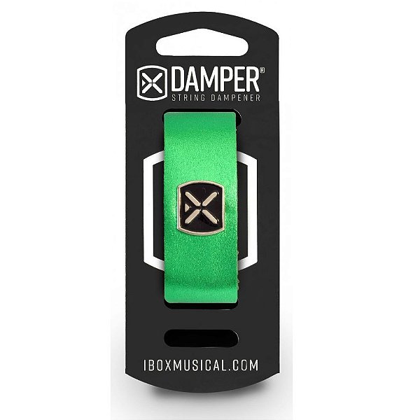 DAMPER IBOX EM COURO LEGÍTIMO E TAG EM METAL - VERDE METALICO