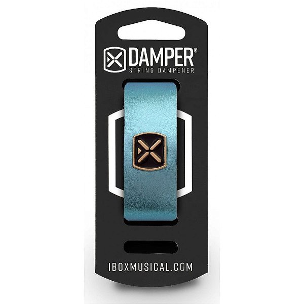 DAMPER IBOX EM COURO LEGÍTIMO E TAG EM METAL - AZUL METALICO