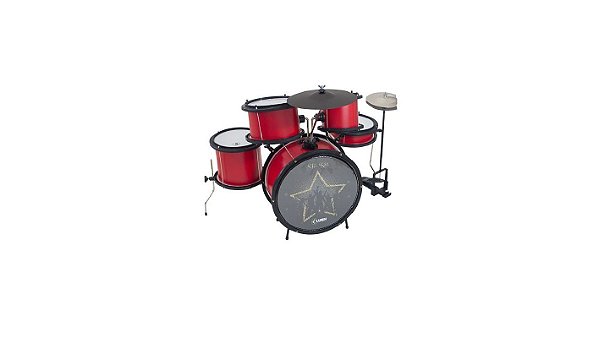 Bateria Infantil Luen Star Kids Vermelha com chimbal