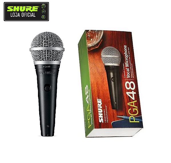 Microfone Shure PGA48-LC Dinâmico Cardióide para Vocais
