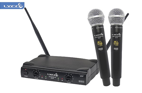 Microfone Lyco Duplo Sem Fio UHF UH08MM
