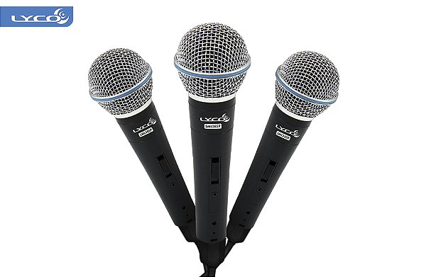 Microfone Lyco Com Fio SML58SP3 (acompanha 3 microfones)