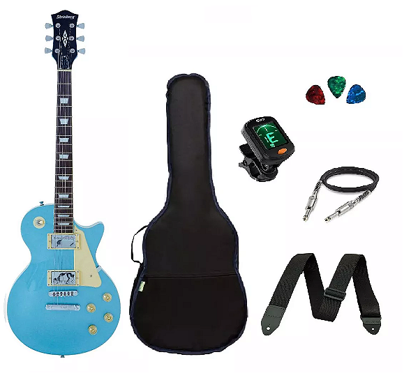 Kit Guitarra Strinberg Les Paul LPS230 MB Azul  + Acessórios