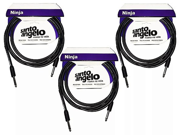 Kit 3 Cabos P10 / P10 Ninja Santo Angelo 3 Metros