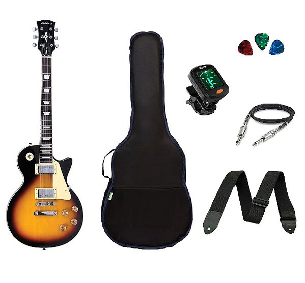 Kit Guitarra Strinberg Les Paul LPS230 + Afinador Digital + Acessórios Sunburst