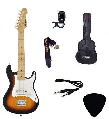 Kit Guitarra Infantil PHX Strato Juvenil IST1 Sunburst Capa/ Afinador/ Cabo/ Correia/ Palheta