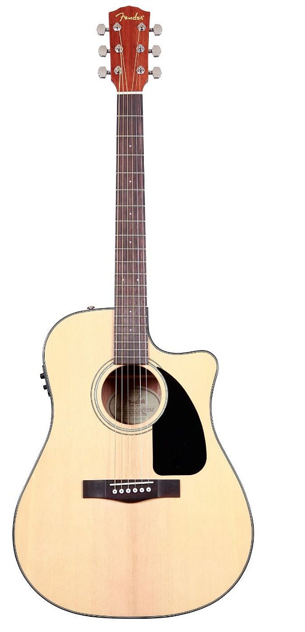Violão Fender Eletroacústico dreadnought CD60ce Natural com Hard Case