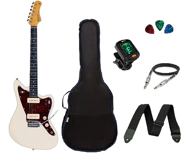 Kit Guitarra Tagima Tw61 Woodstock Branco Vintage