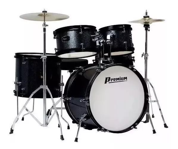 Bateria Acústica Infantil / Juvenil Premium Dx45 Preta