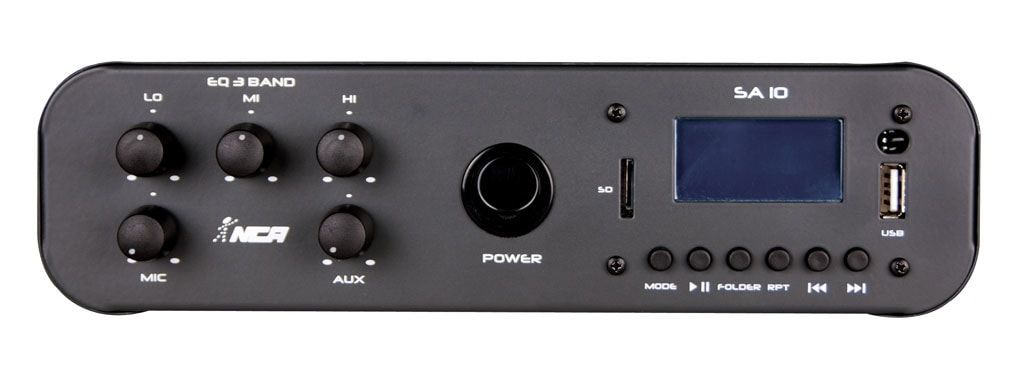 Amplificador Compacto de Potência SA10 - NCA - COM RÁDIO FM E USB