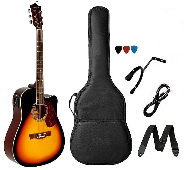 Kit Violão Tagima Memphis dreadnought aço MD18 Sunburst