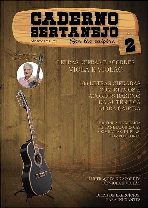 Caderno Sertanejo Letras, Cifras Viola E Violão Vol.2 - Casadei  Instrumentos Musicais