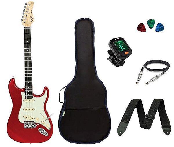 Kit Guitarra Tagima TG500 Strato Candy Apple