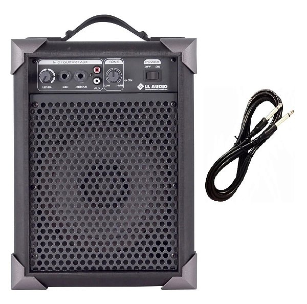 Caixa De Som Amplificada Microfone/guitarra Lx40 Com Cabo P10