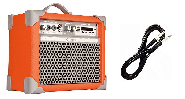 Caixa de Som Amplificada Multiuso UP!5 BLUETOOTH - Laranja CABO P10 BRINDE