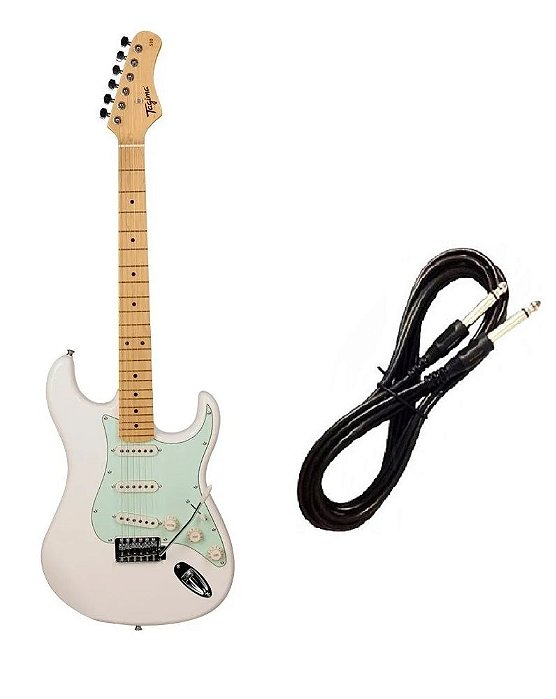 Guitarra Tagima TG530 Strato Branco Vintage Cabo P10 Brinde