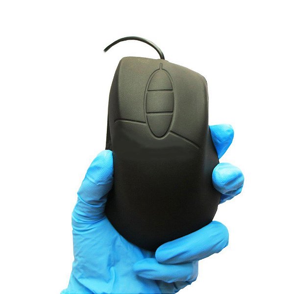 Mouse Industrial de Silicone de Alta Qualidade com 5 Teclas USB Preto NLC-4-P