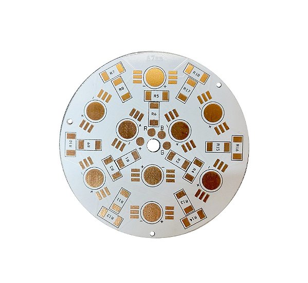 Placa Para 9 LED RGB 6 Pinos 67mm Metal Core 32398