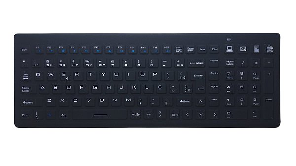Teclado Industrial Silicone wireless ABNT2 IP65 NLC-219-ONXM