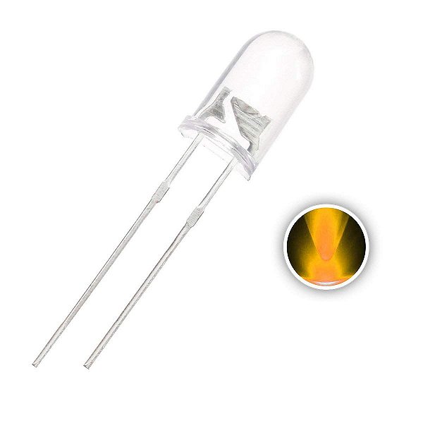 LED 5mm Amarelo Ambar Alto Brilho 4000-6000mcd K0222