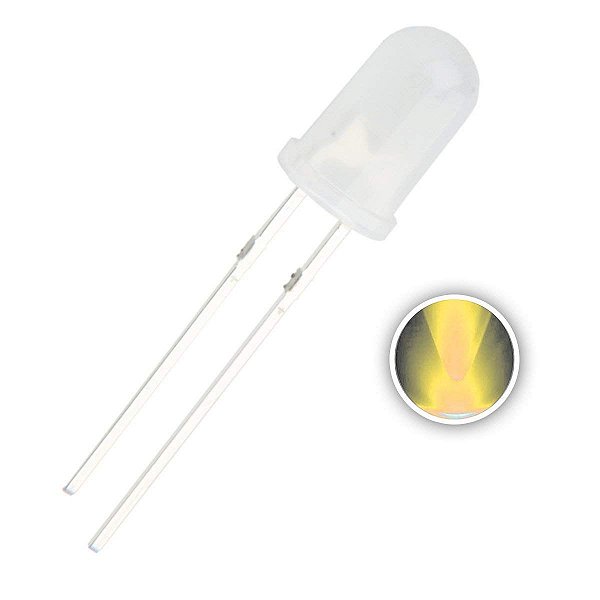 LED 5mm Difuso Branco Quente 3000-3200K K1220
