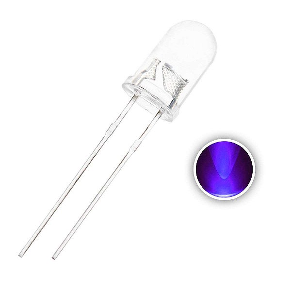 LED 5mm Ultra Violeta UV Alto Brilho 395-400nm K1322