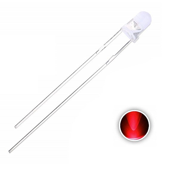 LED 3mm Vermelho Alto Brilho 620-625nm K1683