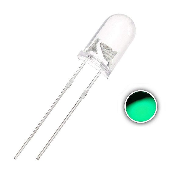 LED 5mm Verde Ciano Alto Brilho 10000-12000mcd K1983