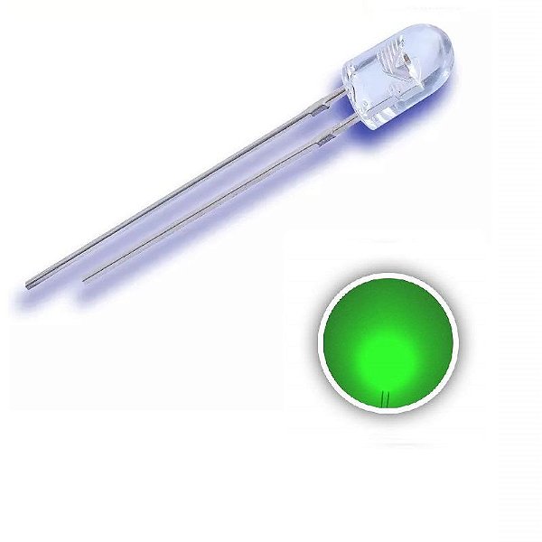 LED 546 Oval Verde Alto Brilho 520-530nm K1929