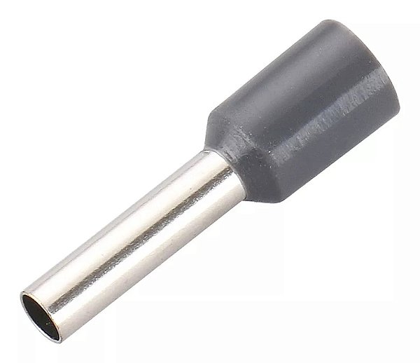Terminal Tubular 1,5mm Simples Preto E1.5-8-BK