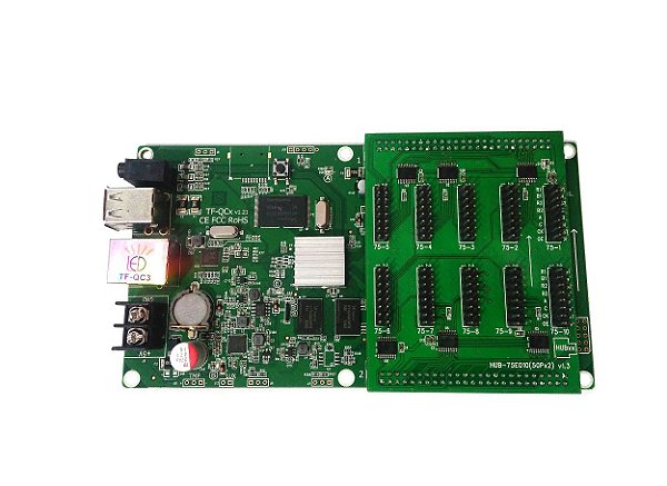 Placa Controladora TF-QC3 + Adaptador HUB75E10 Para Painel de LED K2638