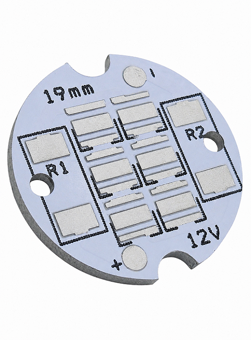 Placa MCPCB para 6 LEDs 3535 19mm Diâmetro 3S2P 12V 058046